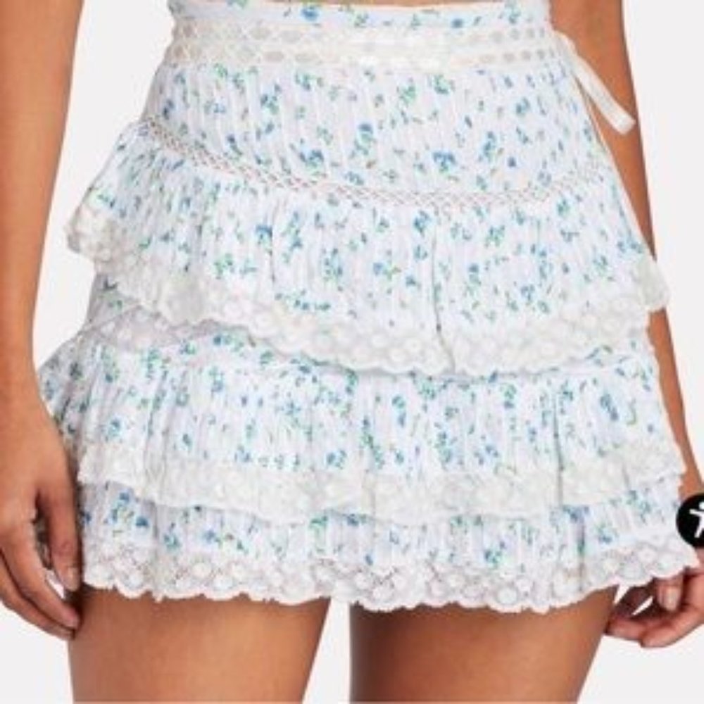 LoveShackFancy 'Bara' Floral Mini Skirt